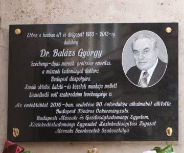 Balázs György - emléktábla avatás